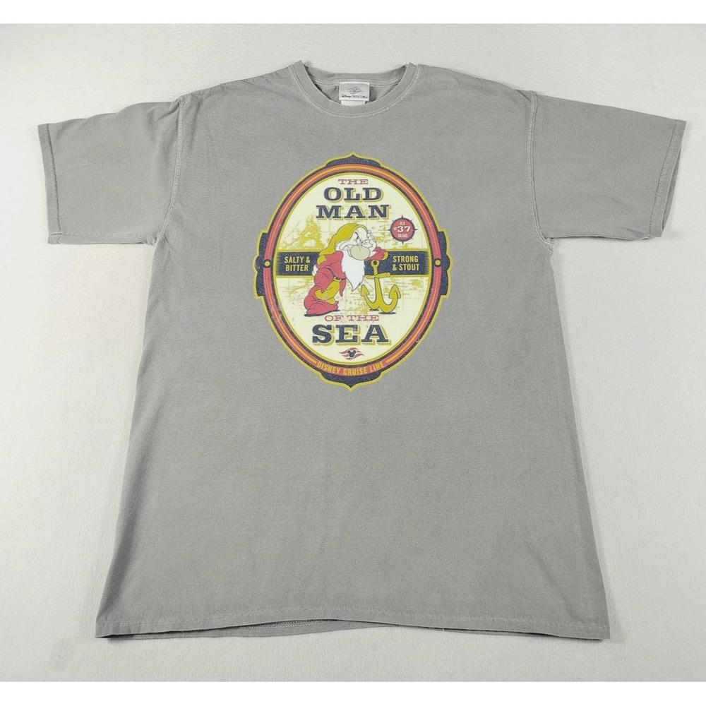 Disney Cruise Line Grumpy Old Man Of The Sea Shirt Mens Large Gray Nautical Tee